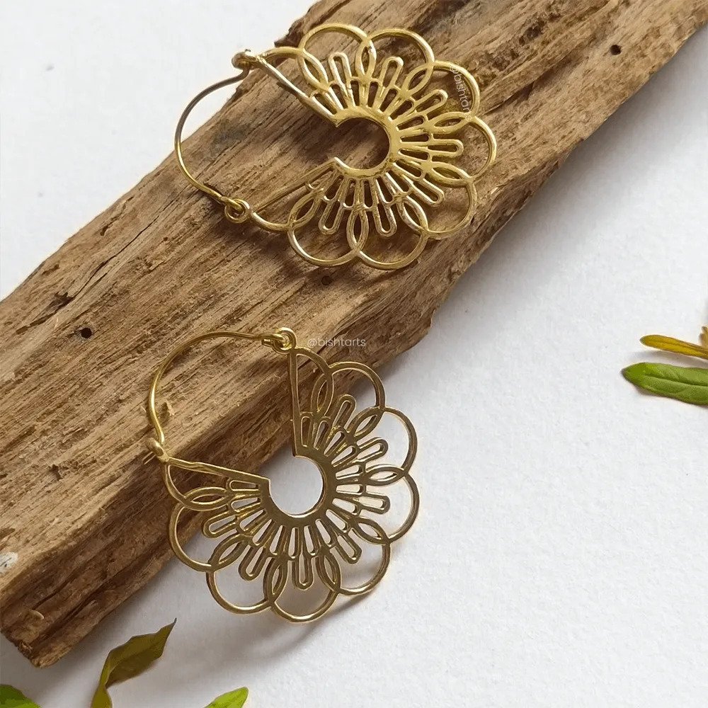 Brass Boho Hoop Earring